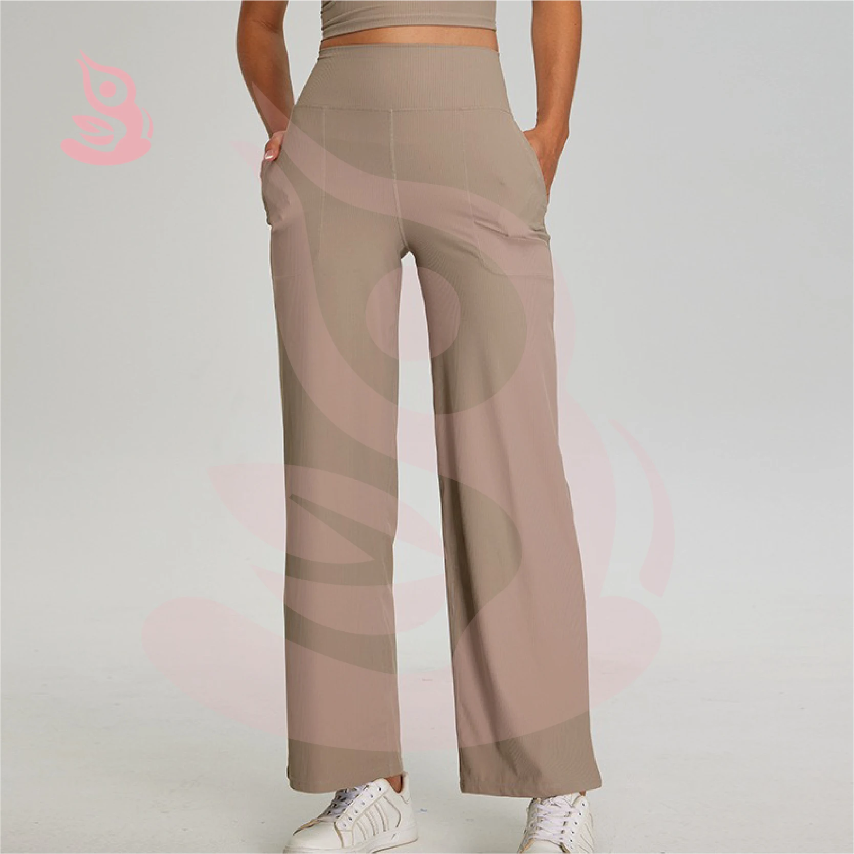 Autumn Winter Running Speed Drying Fitness Casual Loose Yoga Pants Women's Threaded Pocket Wide Leg Straight Leg Sports Pants