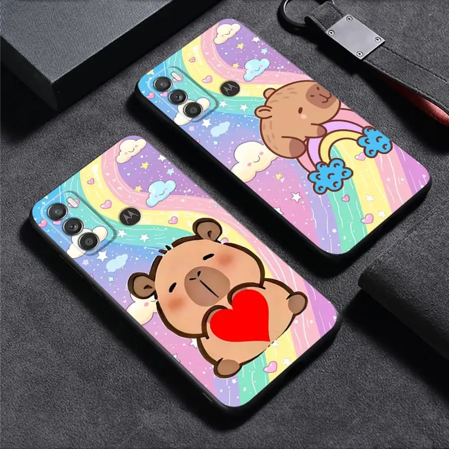Phone Cover Case for Motorola Moto G50 G53 G30 G71 G60s G51 G73 G32 Edge 20 Pro 30 Lite G52 G22 Edge40 Colorful Capybara (3) view 2