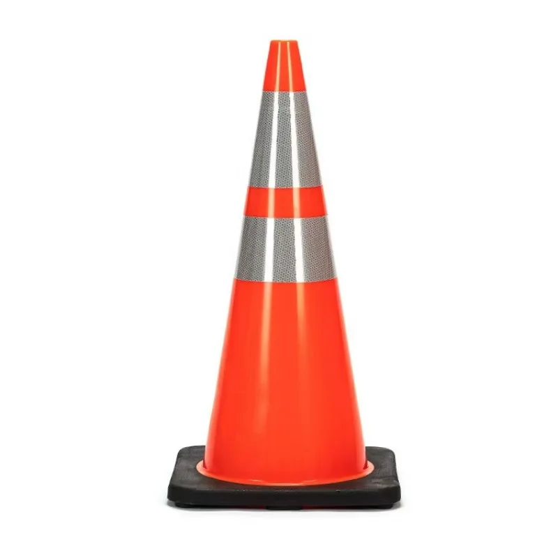 High quality custom 700mm road safety collision orange traffic cone with reflective film