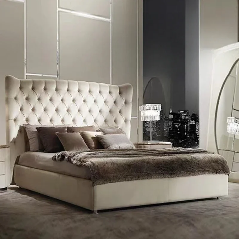 سرير مزدوج فاخر حديث للمنزل الأمريكي سرير علوي للأميرة Superking Camas De Dormitorio Furniture Home