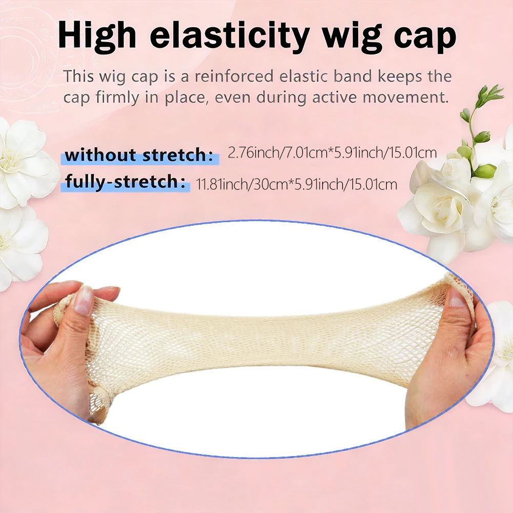 1/3/7PCS Light Color Wig Cap, Hair Net for Wigs, Large Mesh Wig Cap for Long Hair for Women,  Net Non Slip for Halloween Rave Pa image 4