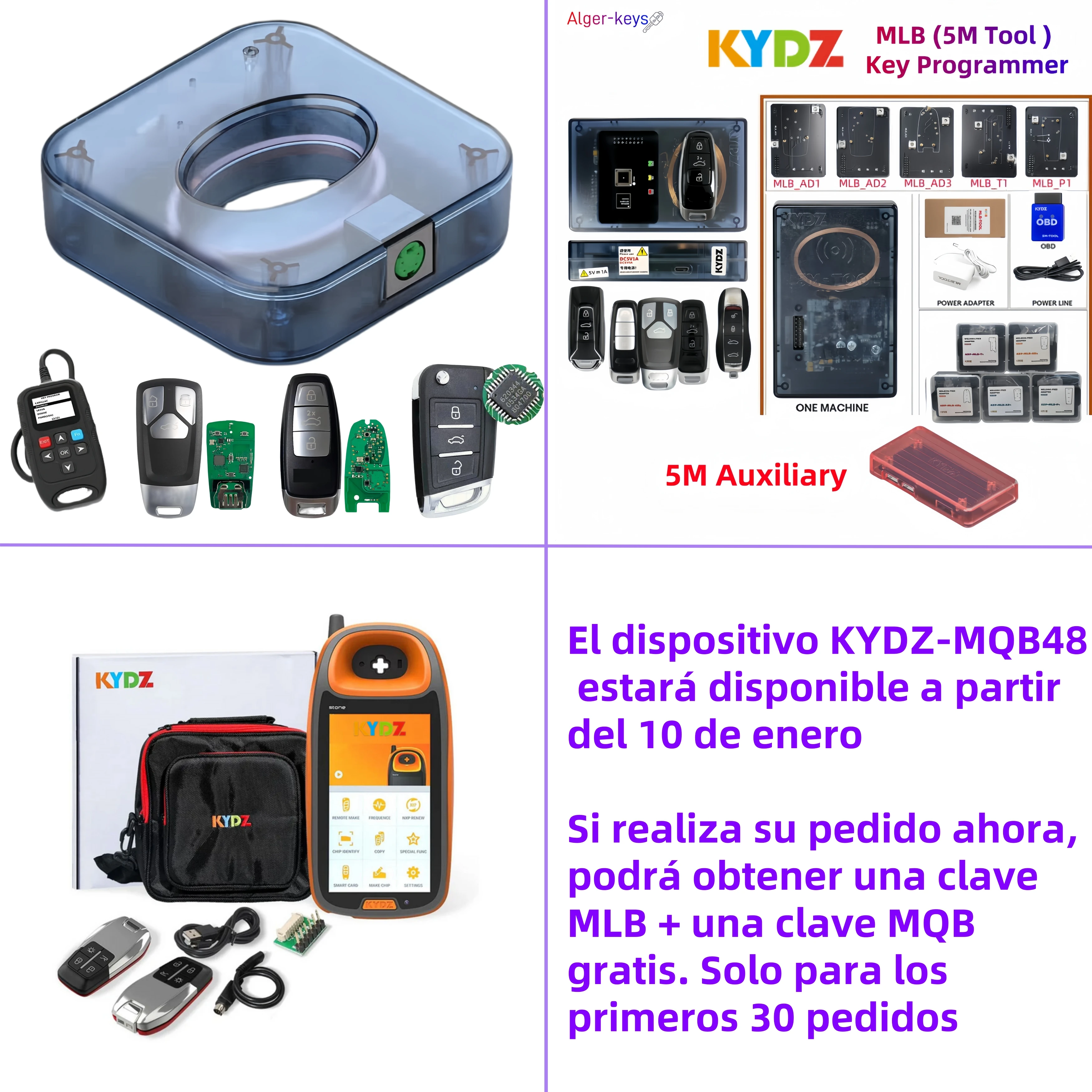 Alger-key Pre-order KYDZ MQB Tool KYDZ 5M Programmer 5M Auxiliary KYDZ Stone For MLB MQB Smart Key Calculate Keyless Key Lost