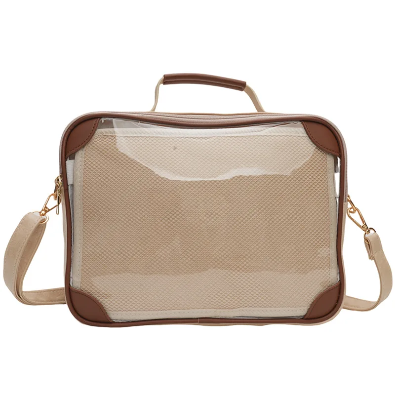 Japanese Ita Bag Large Leather Pin Insert Female Handbags Clear Window Anime Ita Crossbody Bag Pins Display Painful Bag Itabag