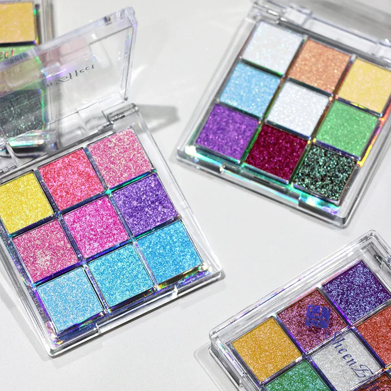 

Xunfeite Chameleon Super Bright And Sparkling Polarized Eyeshadow Nine-grid High-gloss Multi-color Palette Pearlescent Makeup