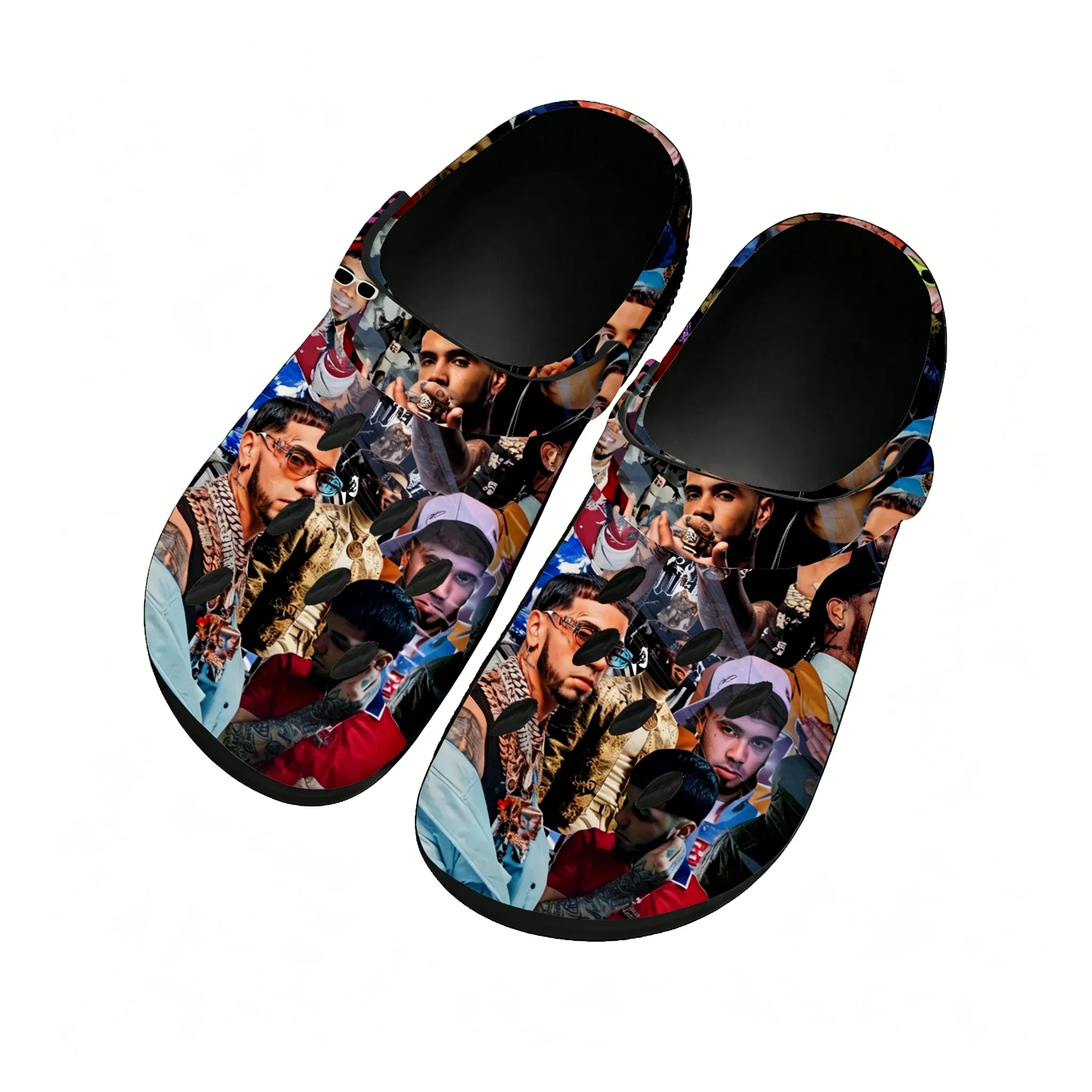 

Anuel AA Real Hasta La Muerte Water Shoes Home Garden Clogs Mens Women Sandals Custom Breathable Hole Slippers Black