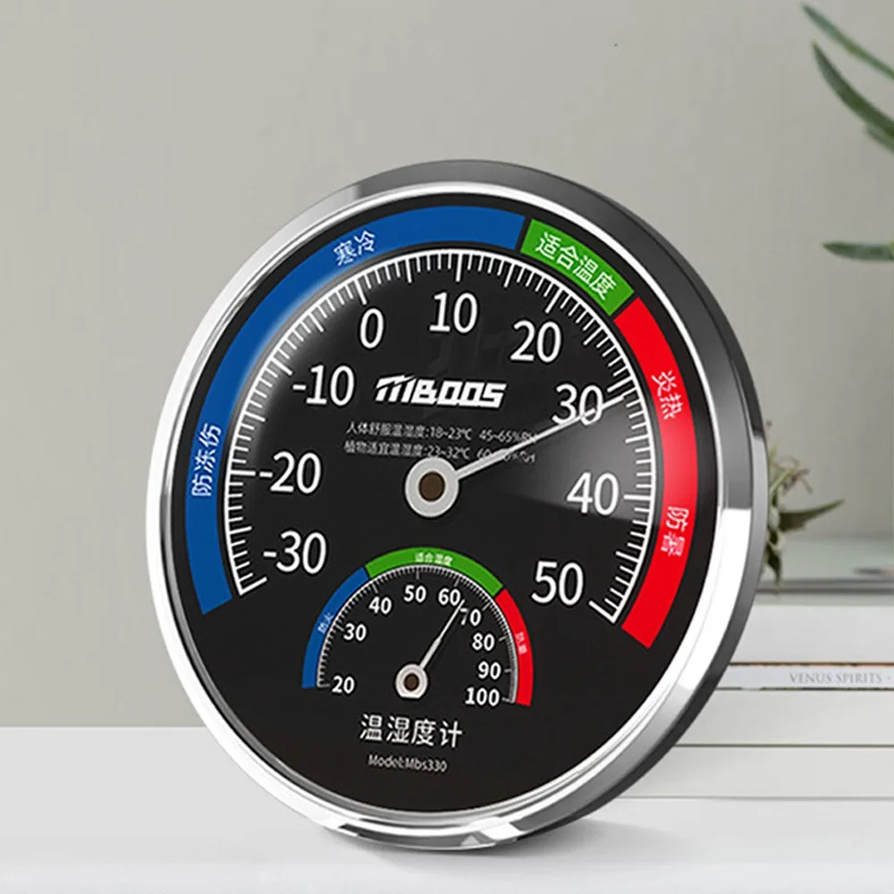 

Precision Humidity Temperature Meter Battery-Free Wall Mount Hygrothermograph Large Scale Display Mechanical Sensor