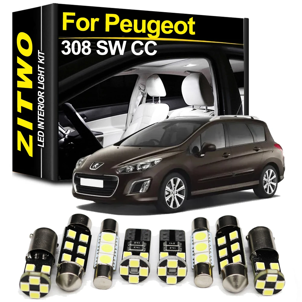 Parstar LED Interior Light Lamp Kit For Peugeot 308 SW CC T9 B9 GTI Tuning 2007-2020 Car Reading Dome Trunk Indoor Bulb Canbus