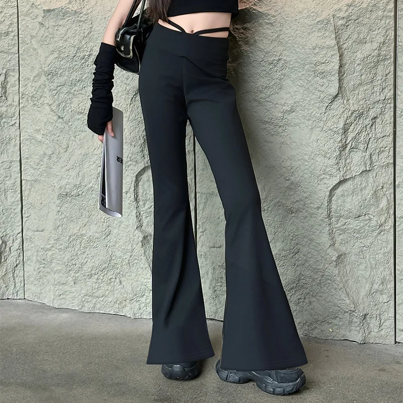 hip hop girls pants children flared pants jazz dance black trousers high waist wide leg capris kids clothes 6 to 16 yrs