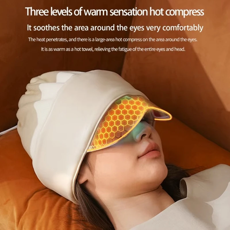 المنتج الرائج 2025 الوافدين الجدد خوذة ضغط الهواء الاسترخاء تدليك فروة الرأس التدفئة الكهربائية العلاج العين الأخطبوط رئيس مدلك