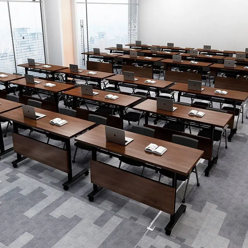 Folding Training Table Movable Splicing Conference Table Multi-functional Office Desk Chair Set Tutoring Double Desk