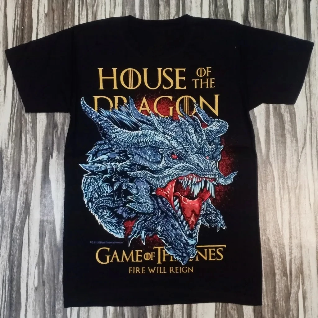 House of The Dragon Game of Thrones Fire Will Reign Graphic T-Shirt Cotton Men Women Streetwear Tee