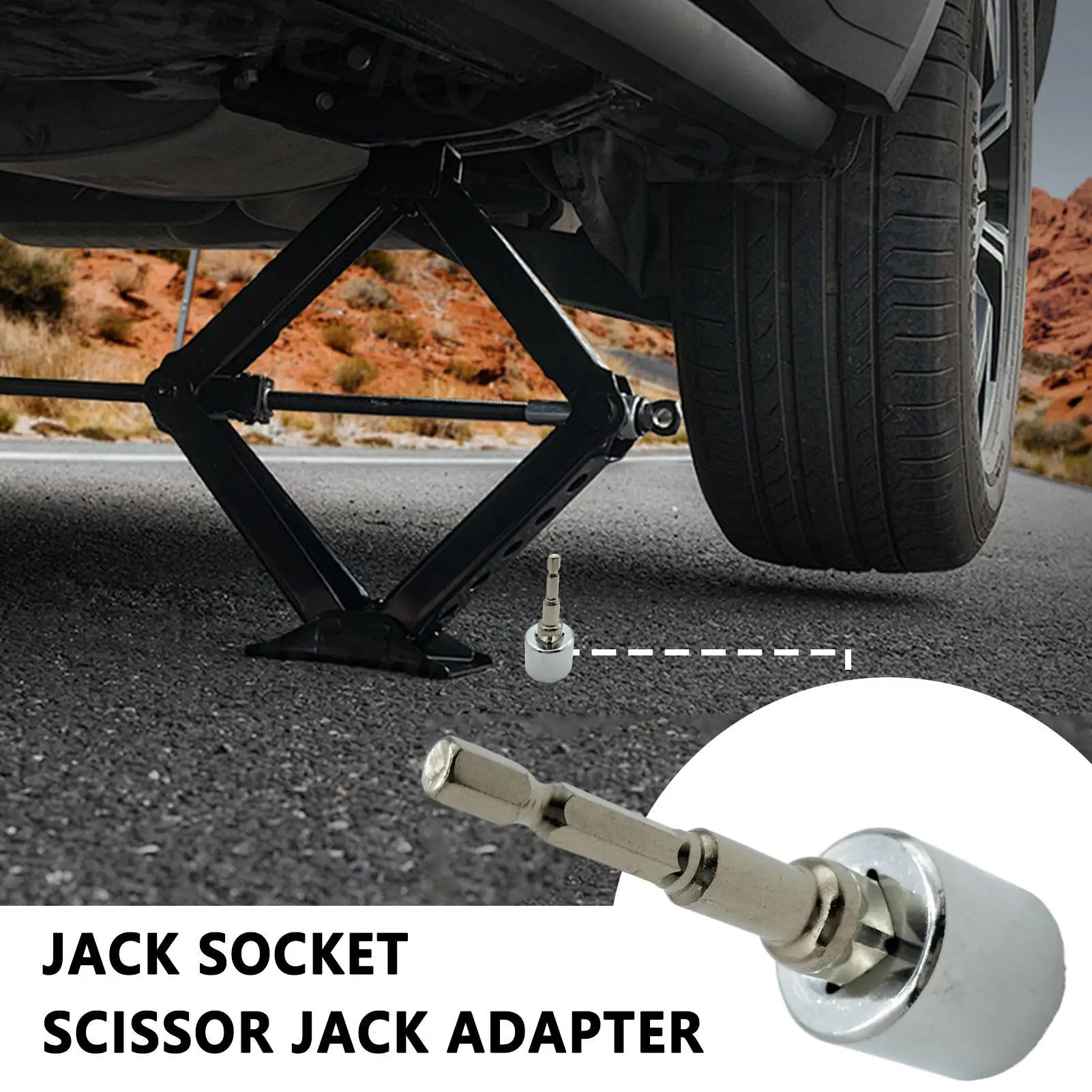 

Trailer Jack Drill Adapter Heavy-Duty Socket Converter Portable Scissor Jack Adapter For Leveling Towing Trailer Garage Auto