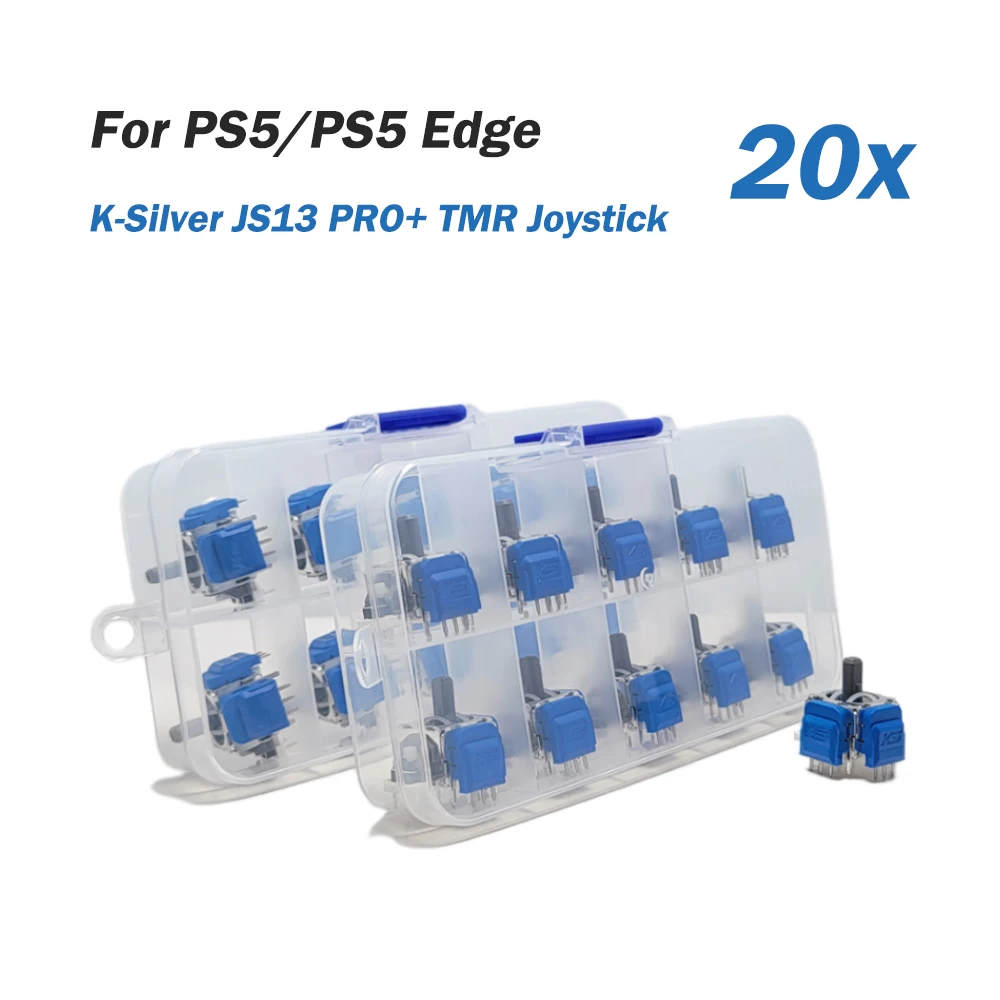 20 stuks K-Silver JS13 Pro+ TMR Elektromagnetische Joystick voor PS5 PS5 Edge Xbox TMR Joystick Analoge Tunnel Magnetische Weerstand met dop