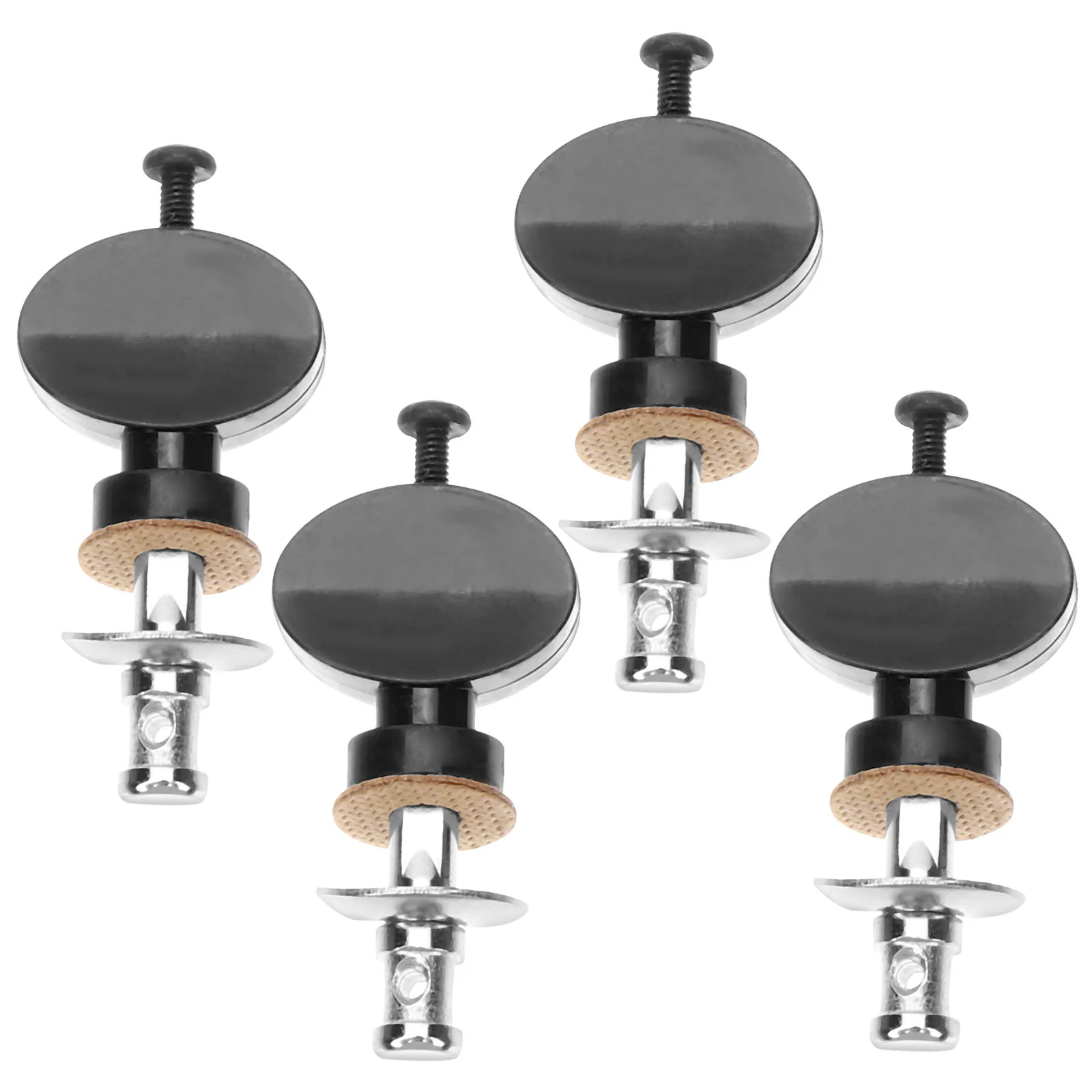 4 Pcs Ukulele Replacement Accessories Knobs Gear Tuning Key Peg Buttons Metal Bridge Pegs Black Tuner Machine Heads