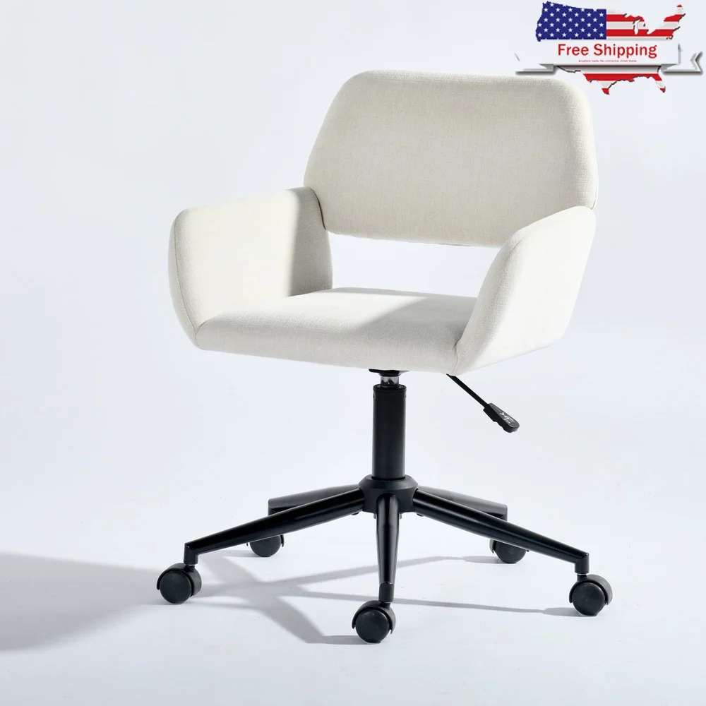 

Adjustable Height Office Chair Rolling Swivel Task Chair with Wheels Home Office Teen Vanity Comfortable Upholstered Backrest