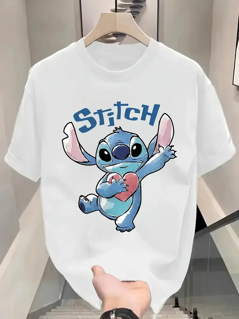 

Disney Stitch Fashion Men's T-shirt, Pure Cotton Top, Casual, Comfortable and Trendy Street Men's Clothing