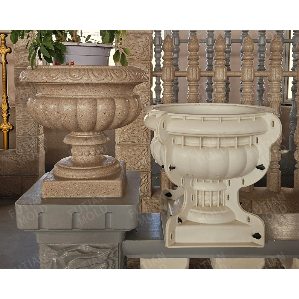 

Latest garden prefabricated abs plastic cement concrete plant large flower pot mold round large flower flower pot making mold