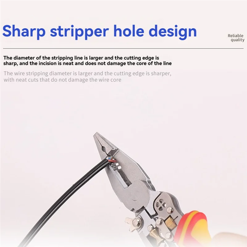 Electricians Voltage Testing Cable Cutting Scissors Multi-Function Wire Stripper Crimping Pliers-AA26