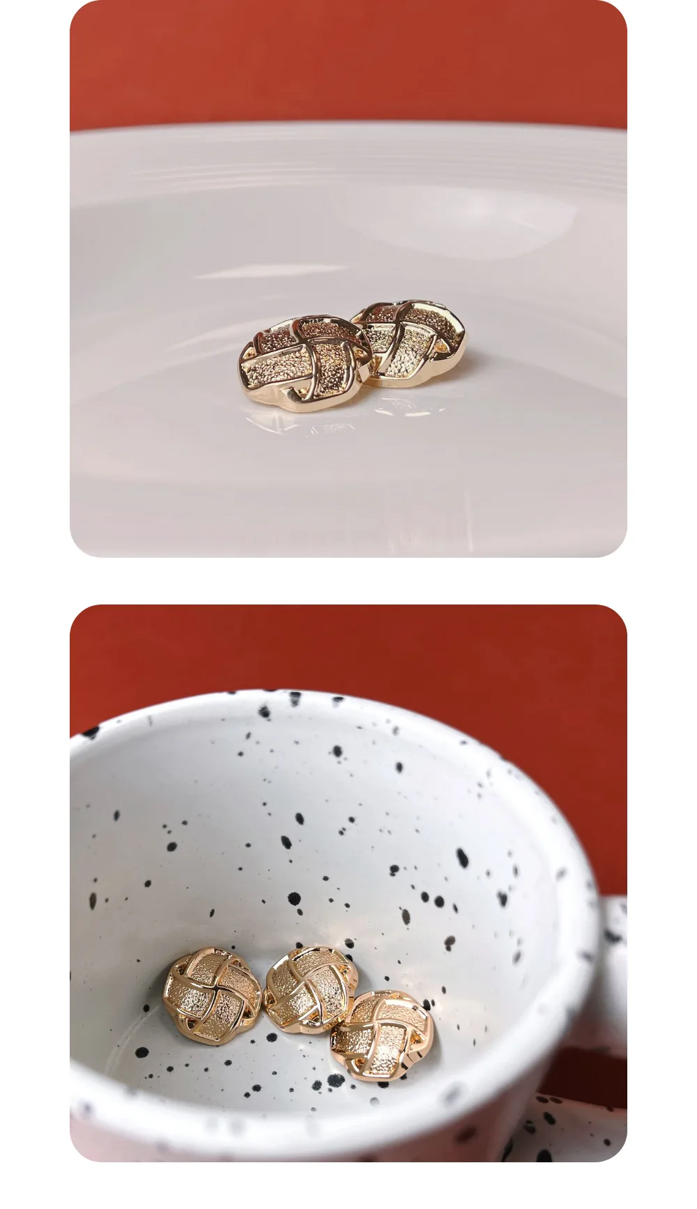 10 Stück Metallknöpfe zum Nähen von Kleidung, DIY-Handwerk, hochwertiger dekorativer karierter blumenförmiger Knopf, Kleidungszubehör – Detail 4