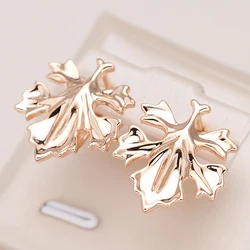 Kinel New Trend Women Leaf Drop Earrings Fashion 585 Rose Gold Color Creative Metal Jewelry Unique Romantic Wedding Earrings