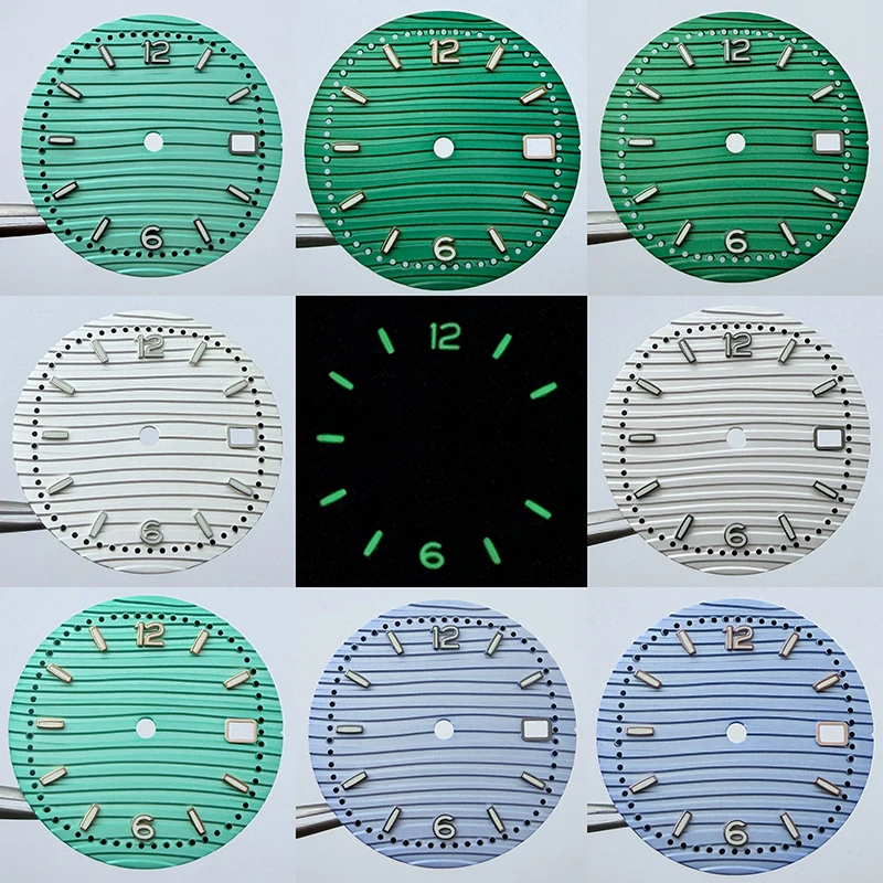 

NOOKIDA 30,5 мм S циферблат для часов зеленые светящиеся циферблаты подходят NH35 NH36 автоматический механизм аксессуары для часов циферблат