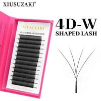 XIUSUZAKI marrón negro 4D pestañas en forma de W flores prefabricadas Fans extensiones de pestañas extensiones de pestañas individuales naturales tienda