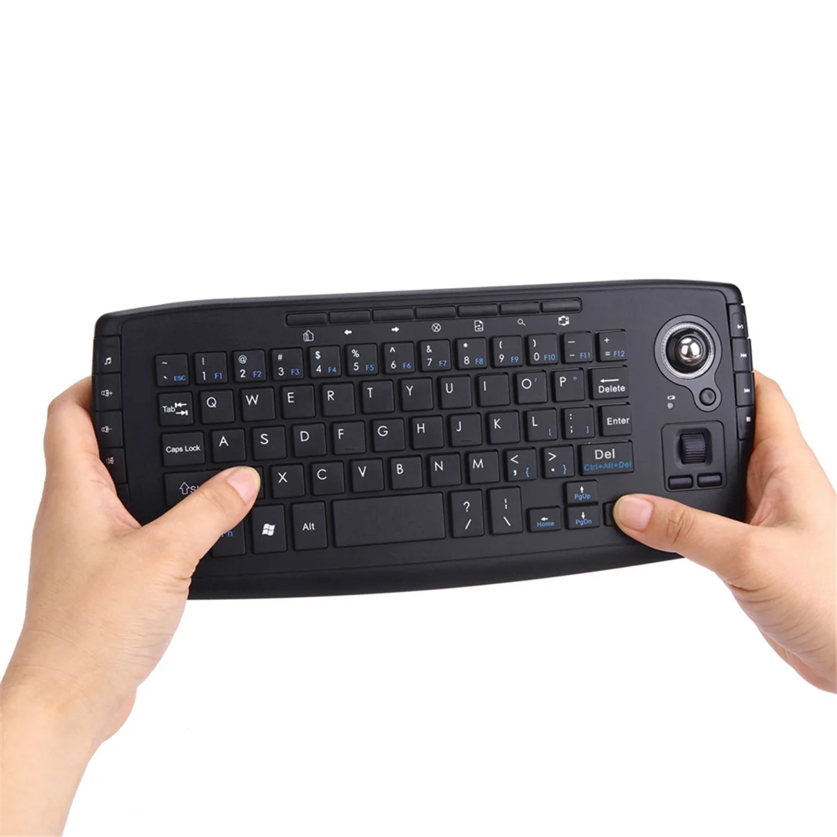 N84R 2.4G Mini teclado ergonômico sem fio para jogos com 15 teclas multimídia e trackball