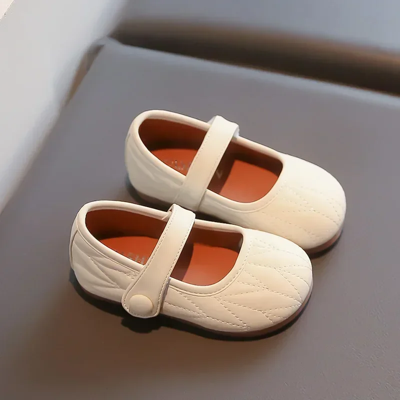 أحذية ماري جينس للفتيات الصغيرات من الجلد الناعم بتصميم عادي للخريف أحذية أميرات خفيفة بمقدمة مستديرة يوميًا 21-30 أحذية مسطحة للأطفال الصغار #5