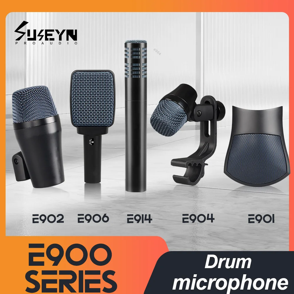 E900 series metal wire instrument drum microphone bass, Tom/Snare&Cymbals microphone set, E901/E902/E904/E906/E914