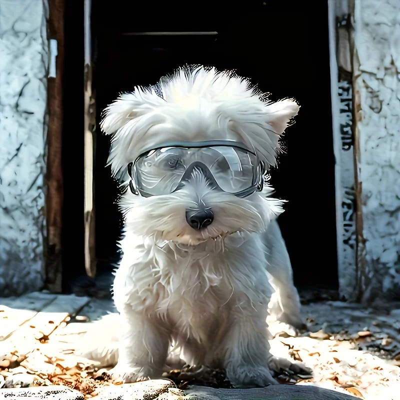 

Small Dog Adjustable Pet Eyewear with Lightweight Frame for Wind Dust Snow Protection Outdoor Adventures Dog Accessories
