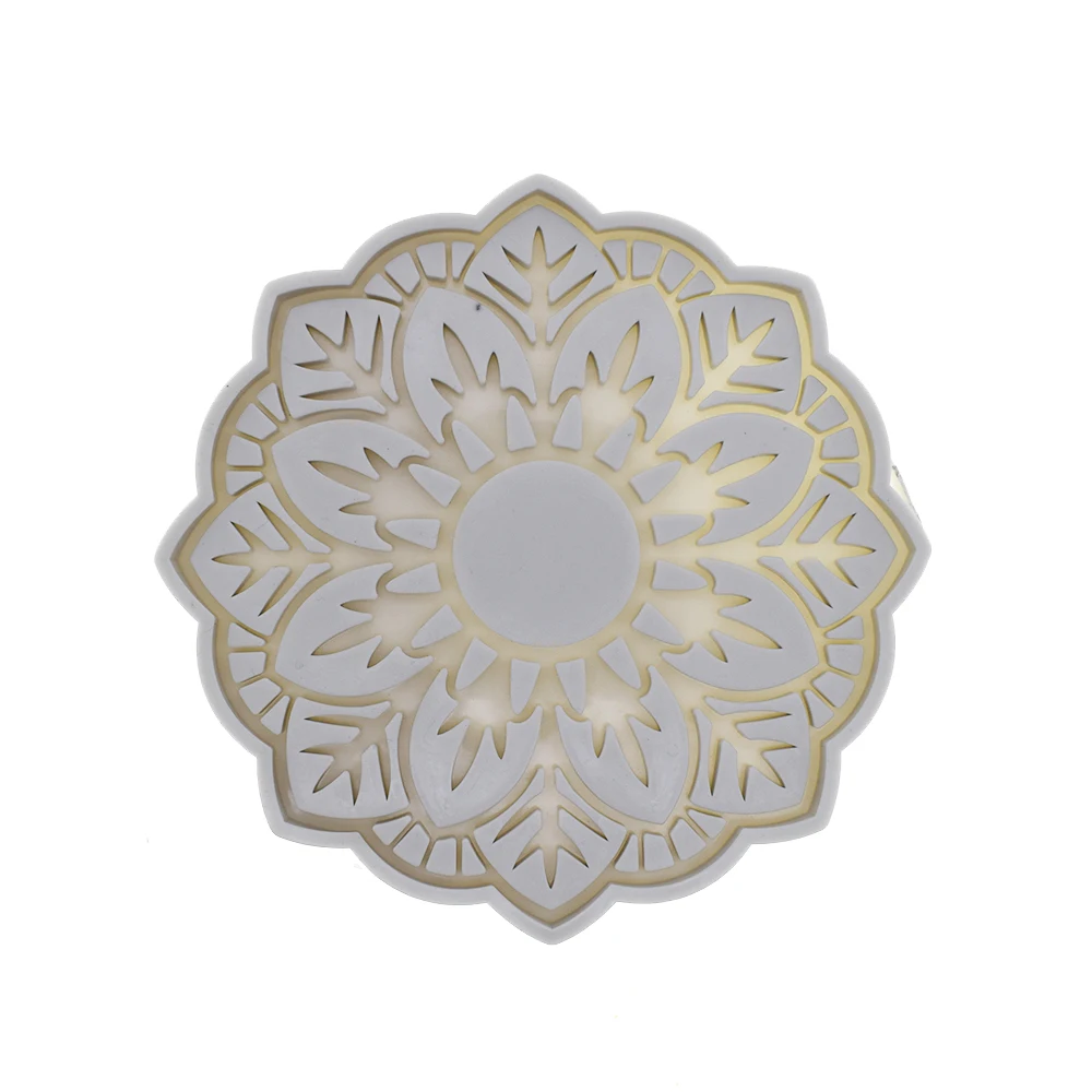 Mandala Coaster Silicone Mold Resin Gypsum Form Cement Stampi in Silicone Per Resina Concrete Epoxidharz Formen Mold for Tile