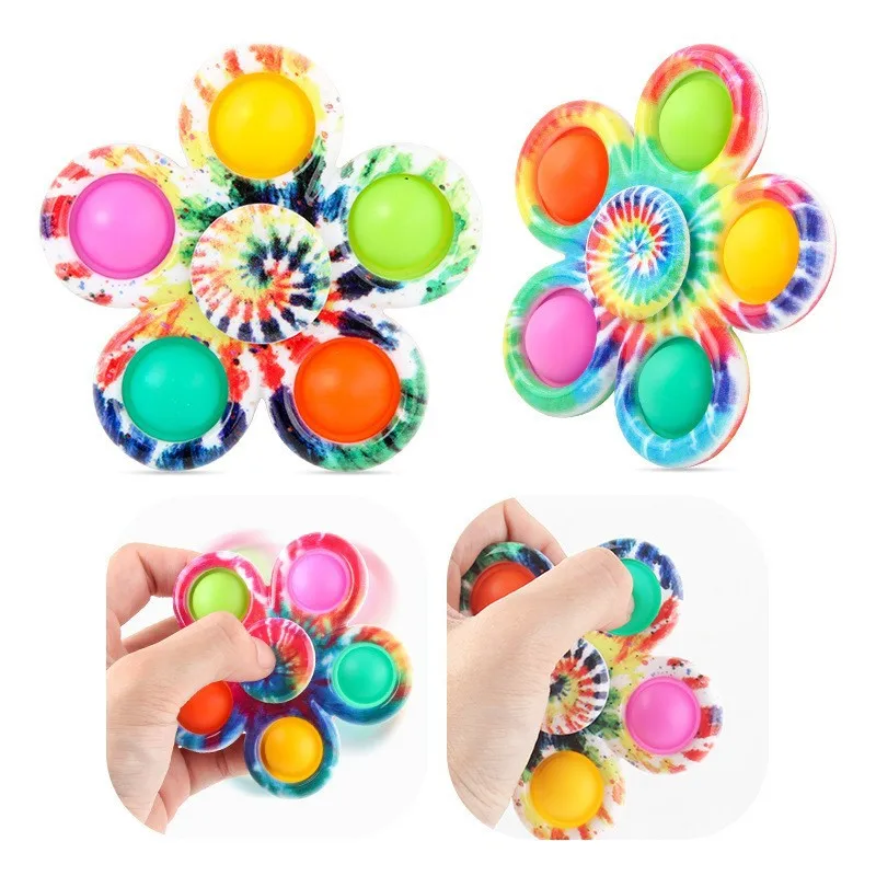 Fidget Spinner Children\'s Camouflage Five Finger Bubble Silicone Rotating Fingertip Gyroscope Adult Release Stress Relieving Toy