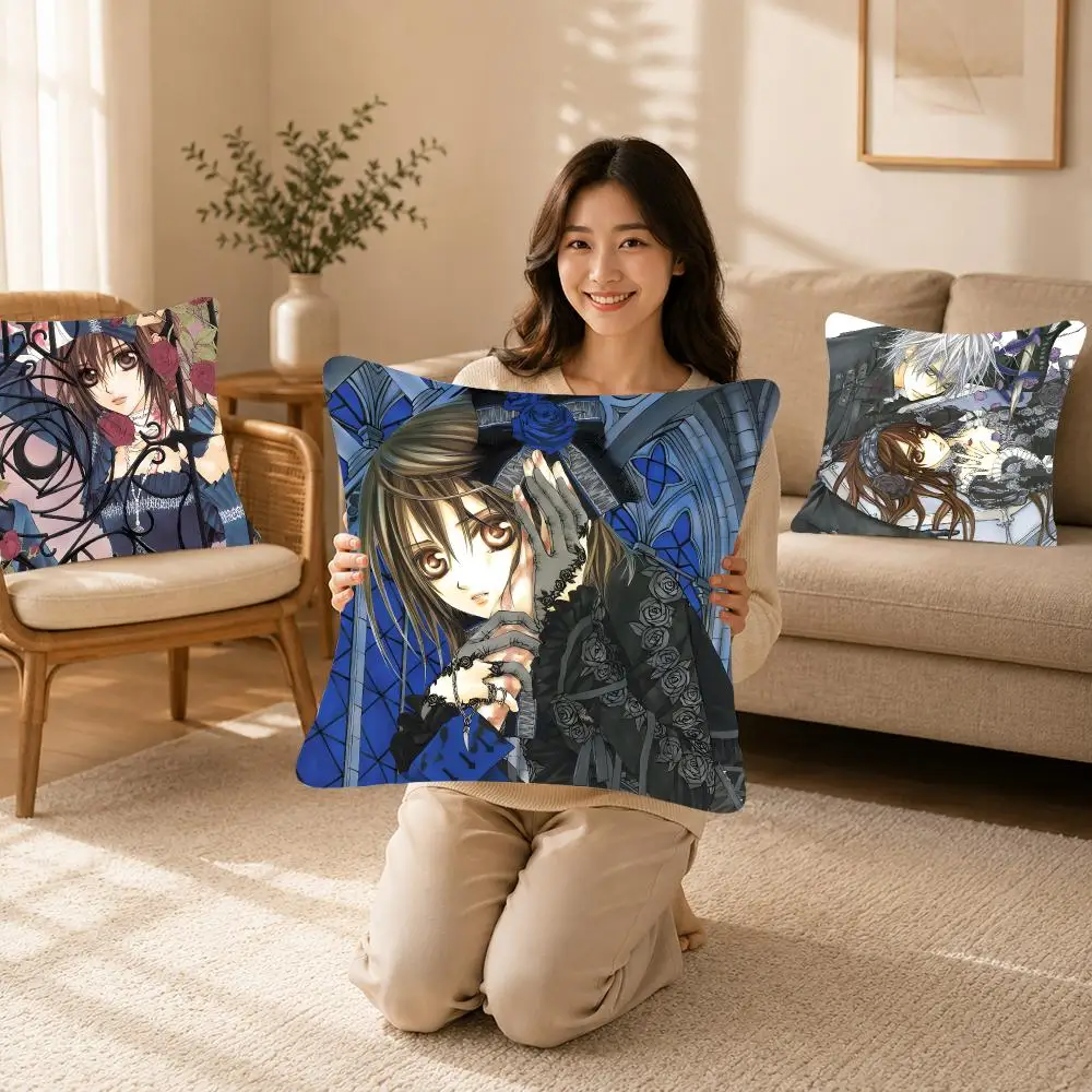 Gothic Manga V-Vampire Knight Cushion Cover Bedroom bed reading backrest cushion Festive plush holiday Soft plush throw