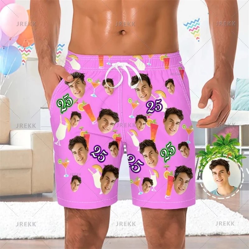 Summer 3D Custom Face Print Beach Shorts Women Funny Design Swim Trunks Men Fashion Board Shorts Kawaii Streetwear Short Clothes