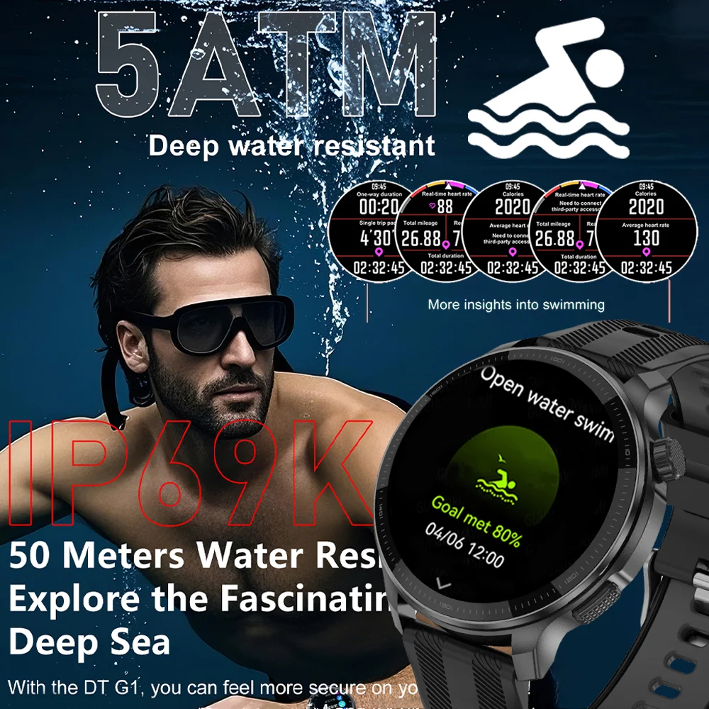 Nuovo T-Rex Accurate GPS Smartwatch Mappa offline incorporata Memoria da 4 GB 5ATM IP69K Nuoto Impermeabile Uomo Sport all'aria aperta Smart Watch