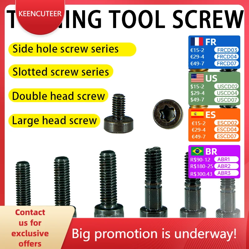 

10/20/50 pcs New CNC lathe tool shank big head screw accessories double head screw national standard screw lathe bolt