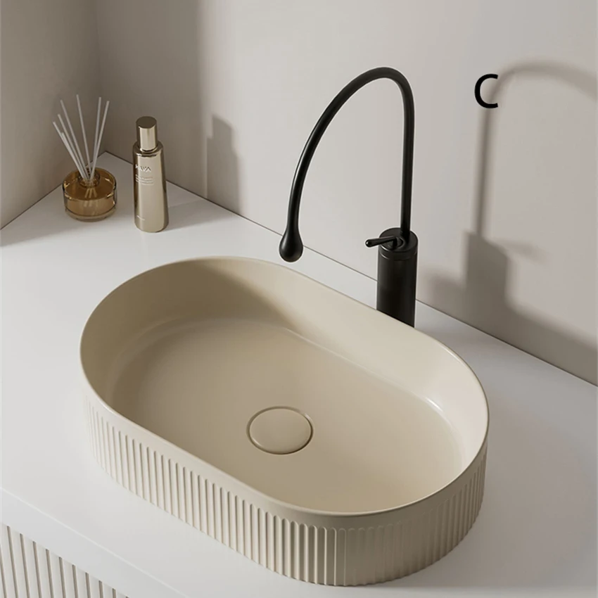 

Nordic Ceramic Tabletop Basin Small Household Bathroom Balcony Art Washbasin Countertop Sink Modern And Minimalist Wash Basin