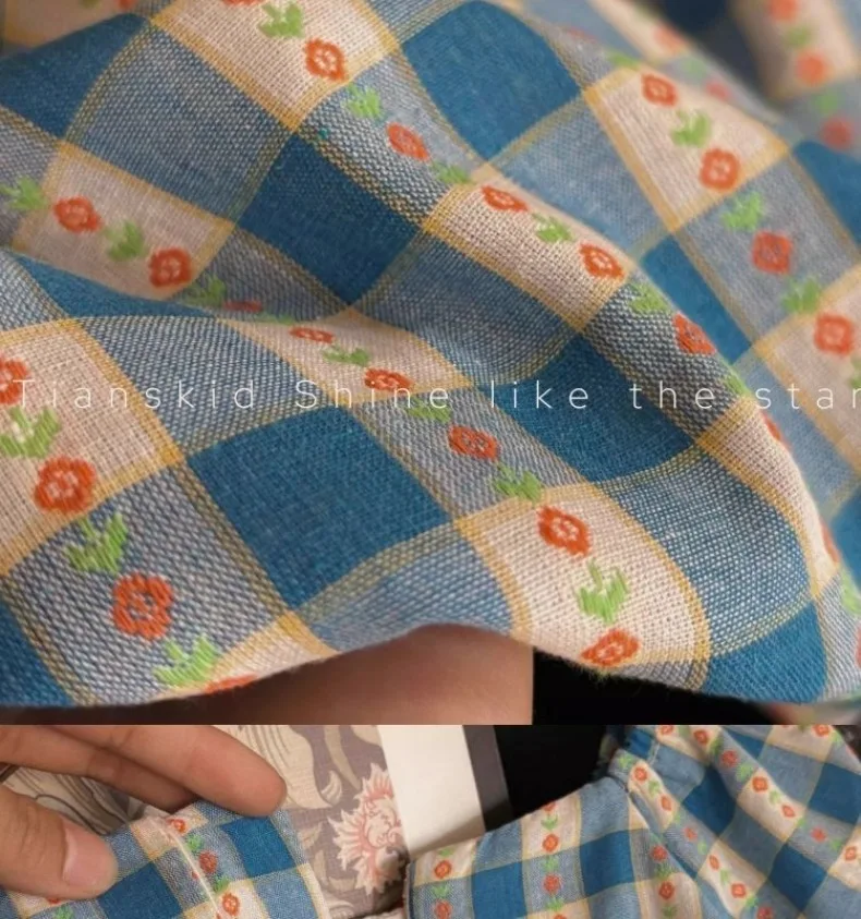 (0-8 Jahre) Modische Karierte Prinzessinnenkleider für Babymädchen, Blaues Geburtstagsparty-Kleid, Sommerliches Mädchen-Freizeitkleid, Neuerscheinung – Detail 9