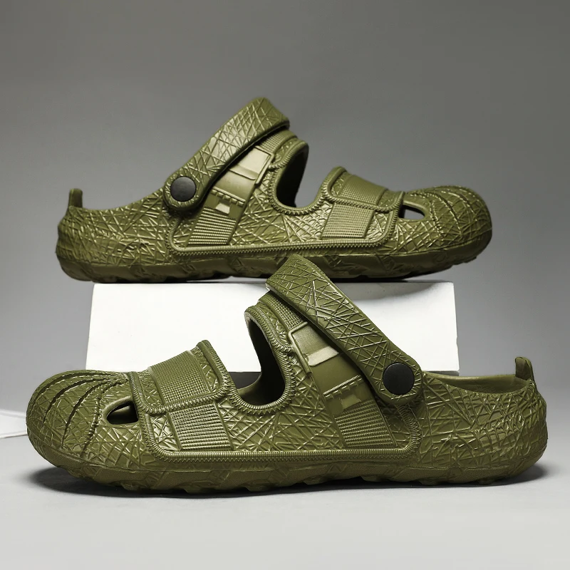 

Летние мужские пляжные сабо, уличные сандалии, удобные тапочки, нескользящие шлепанцы из ЭВА для мужчин, повседневная обувь для сада, мужские пляжные сабо