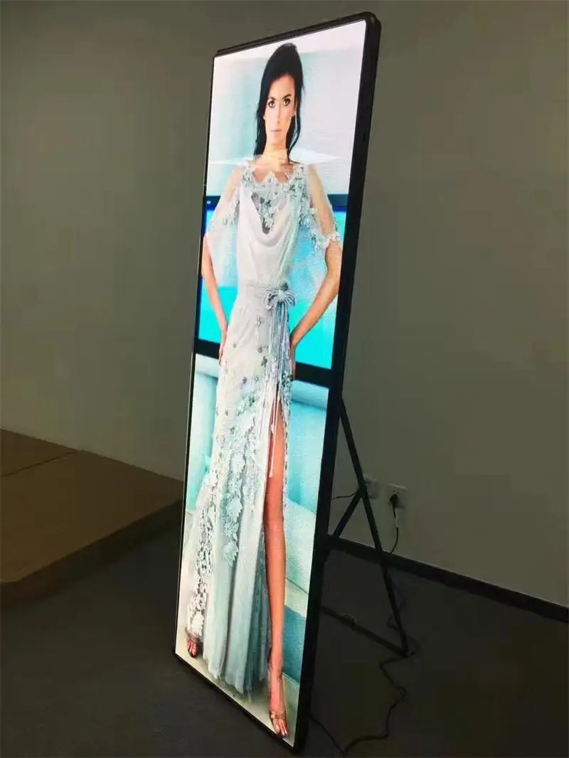 Moveable Indoor Advertising Banner  P2 High Brightness Digital LED Poster Display Screen
