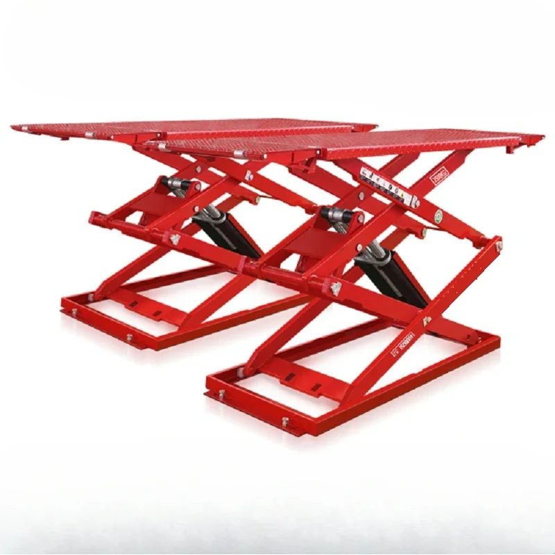 Ultra thin electrolytic lock small folding 3.5-ton/4.0-ton scissor type ground mounted lift without air compressor