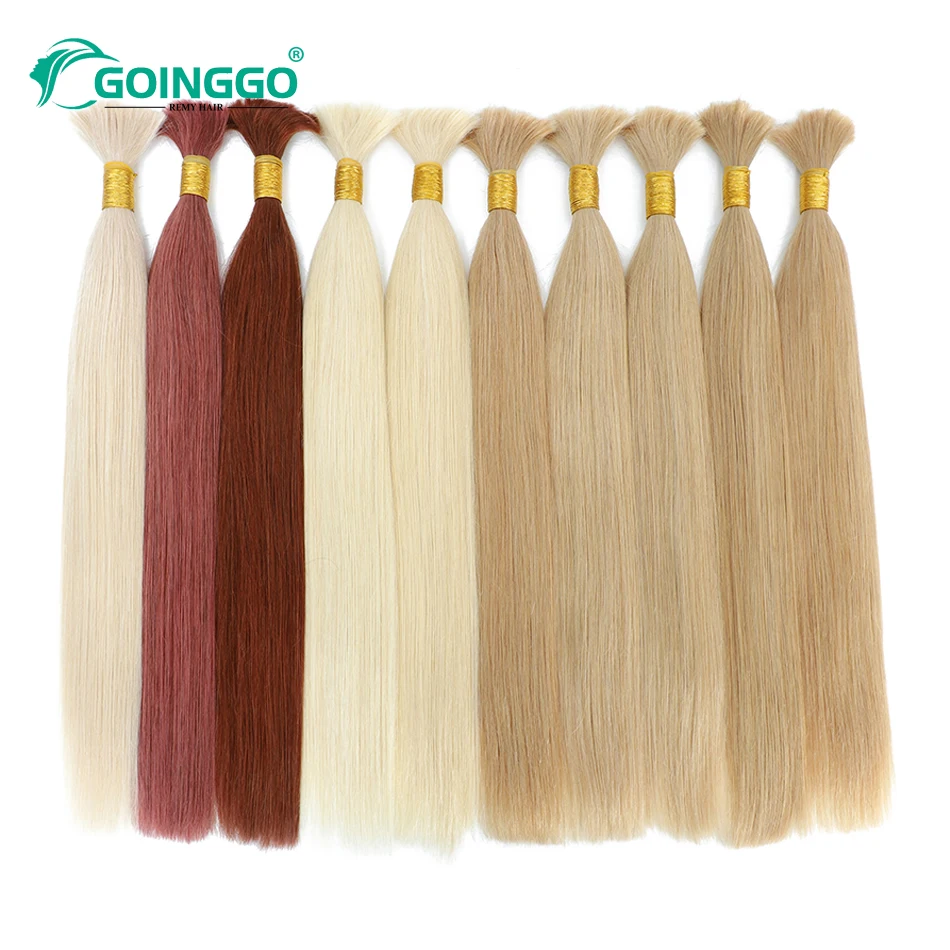 Cabelo humano trançado em massa, sem extensões de trama, 100% cabelo humano, cor pura, remy, pacote reto, 100g, 16-28in