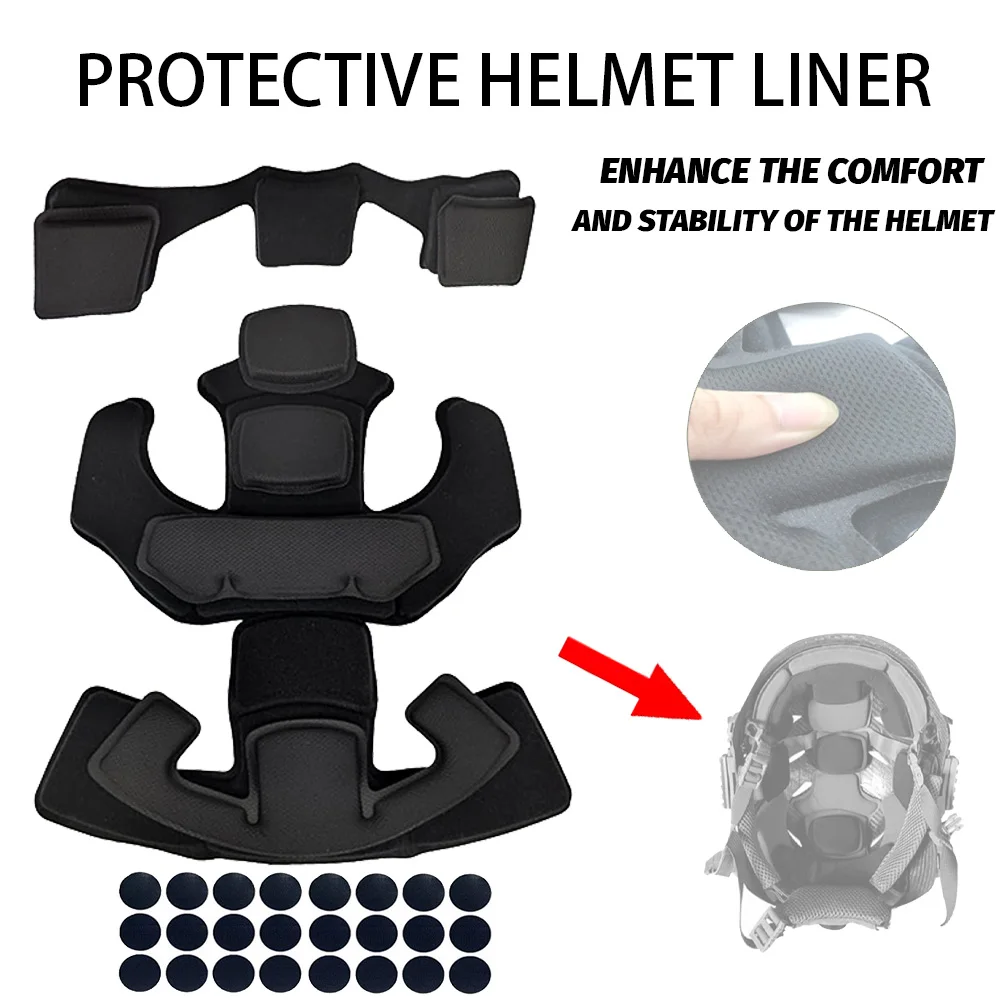 Tactical Helmet Pads - Universal Airsoft Outdoor Internal Memory Foam Pad Compatible For Ach/Mich/Exf Helmets-image