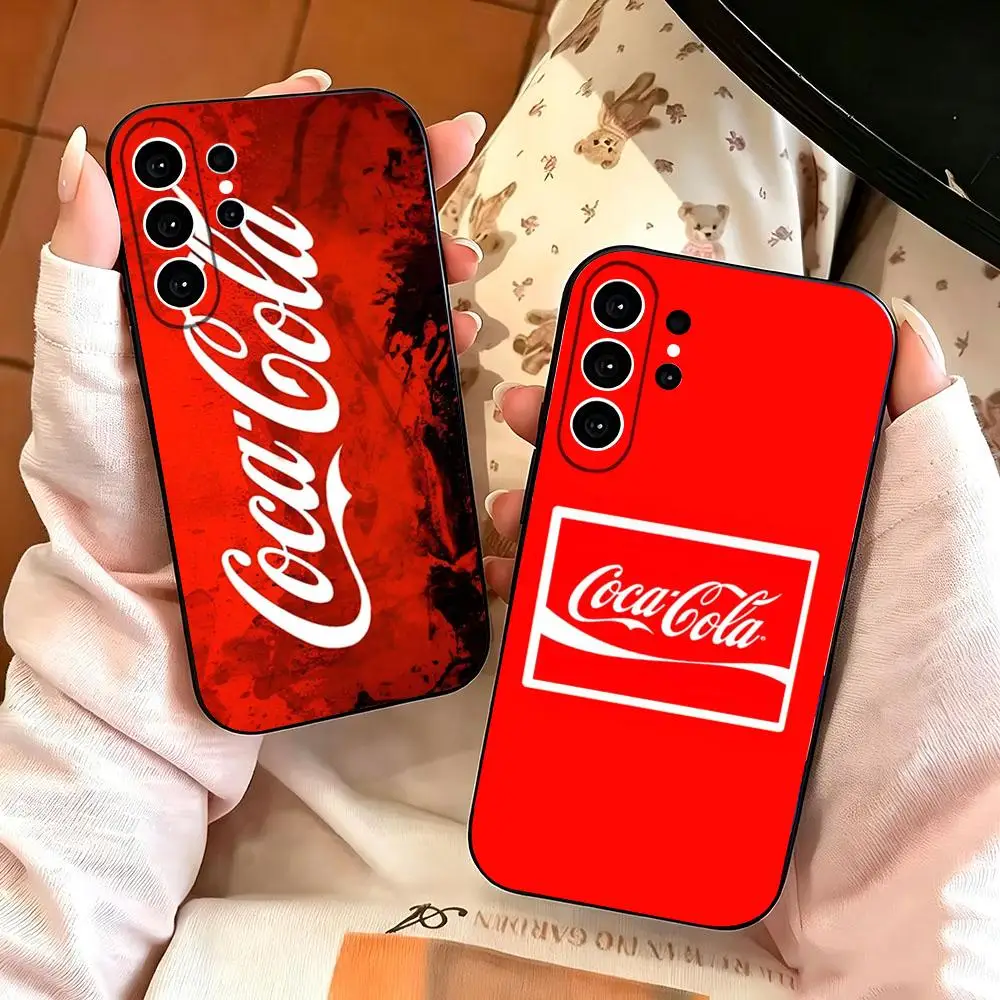Red Co-la Drinks B-Brand Phone Case Phone Case For Samsung S26 S25 S24 S23 S22 FE S21 Plus S20 Ultra Black Soft Shell