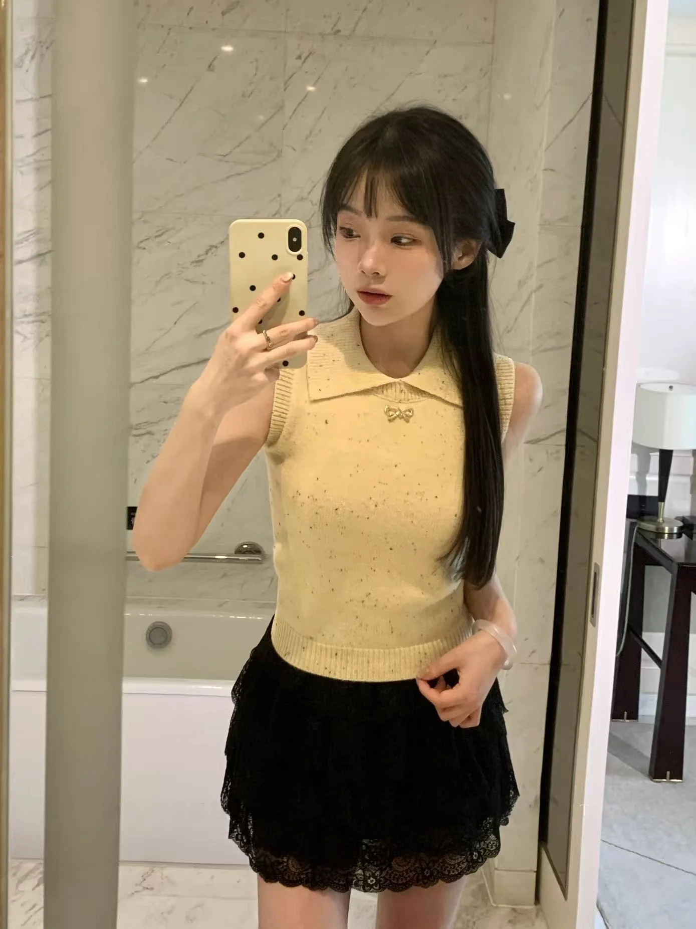 

Kiki Vintage Doll Lace Mesh Puffy Half Skirt Women's Style Spring Collection mid Waist Design Inner Lined Other Material