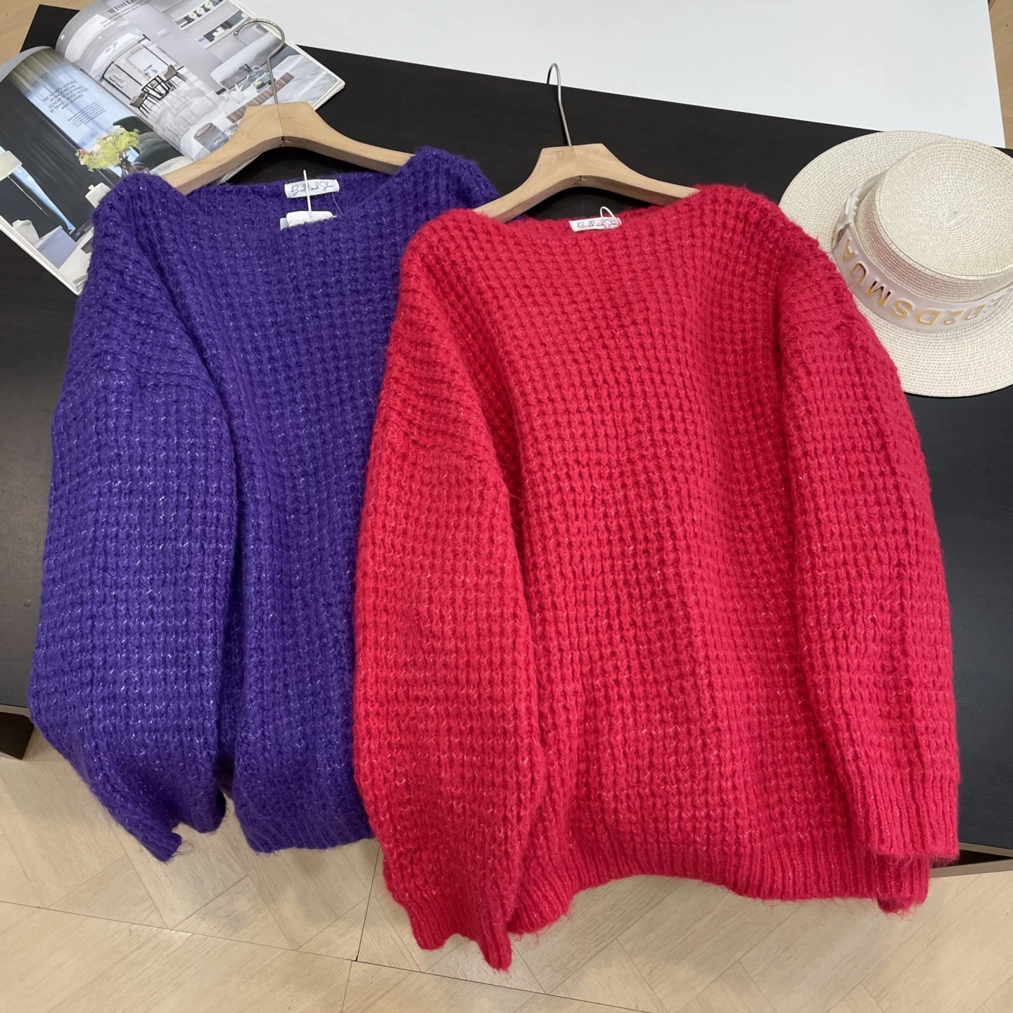 

Faionable Sweet Sle Women's round Ne Pullover Sweater Casual Winter All-Match Slimming Long Sve Straight Cut Knitwear