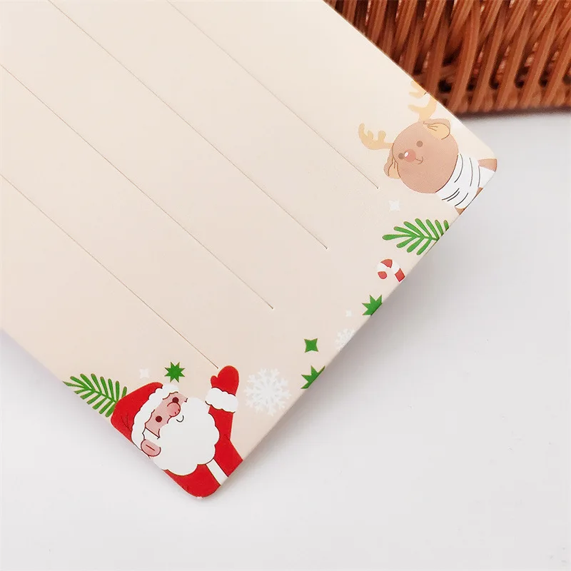 20/50pcs 7.5x10.5cm Carte da imballaggio natalizie Fermagli per capelli Display Carta di carta Babbo Natale Cervo Forcine Tag al dettaglio