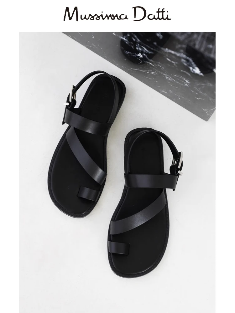 Murrinna Daffi 2024 New Fashion Summe Women Shoes Genuine Leather Flat Sandals Cross Strap Beach Shoes