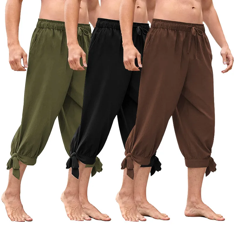 

Пиратские орты эпохи Возрождения для выступления на сцене, Хэллоуин, косплей, фотография, средневековые брюки свободного покроя с манжетами