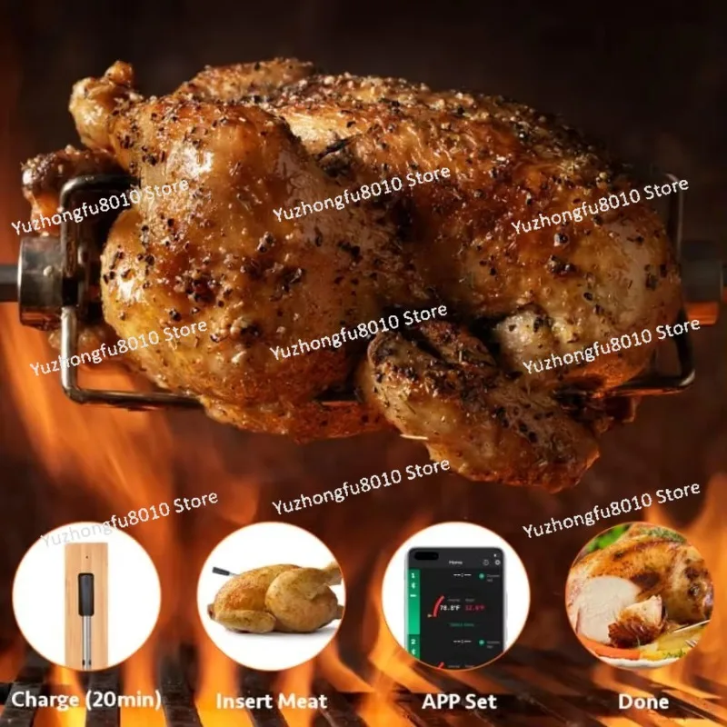 Smart Wireless Food Thermometer Bluetooth with Smart Alarm, 300 Foot Range, IP67 Waterproof BBQ Kitchen